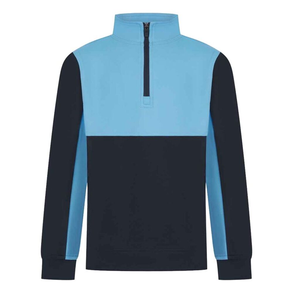 Finden & Hales Childrens/Kids Quarter Zip Track Top / Navy/Sky